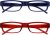 OPULIZE ACE Reading Glasses for Women Men, Lightweight Comfortable Narrow Rectangular Frame with Spring Hinges and Scratch Resistant, Blue, Red +3.5 (Pack of 2)