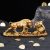 Bull and Bear Statue,Resin Abstract Tabletop Decor, Stock Market Decor,Gifts for Financial Investment Managers Investor. (Gold A)
