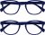 OPULIZE POP Reading Glasses for Women Men,Scratch Resistant Round Matt Frame with Spring Hinges, Blue +2.50 (Pack of 2)