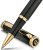 BEILUNER Luxury Rollerball Pen,24K Gold Trim,Noble and Elegant Designs,Schneider Ink Refill, Best Roller Ball Pen Gift Set for Men & Women, Professional, Executive Office, Nice Pens(Black&Gold)