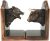 Wallstreet Stock Market Bull and Bear Head Bookends Bronze Electroplated Figurine Investors Gifts Money Managers