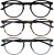 OPULIZE Met 3 Pack Blue Light Blocking Reading Glasses Computer Gaming Black Brown Grey Mens Womens BBB60-127 +1.00