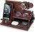 Teslyar Wood Phone Docking Station Desk Organizer, Nightstand Key & Wallet Stand, Gifts for Men – Birthday, Anniversary, Christmas, Fathers Day (Brown)