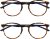 OPULIZE MET Blue Light Blocking Reading Glasses for Women Men, Slim Round Frame with Scratch Resistant and Spring Hinges, Computer Glasses with Anti-Reflective, Brown +0 (Pack of 2)