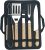 BBQ Barbecue Tool Set，5PC Wooden Handle Stainless Steel BBQ Accessories with Portable Bag, Ideal Outdoor Barbecue Grill Utensils Set, BBQ Grilling Tools Set BBQ Gift for Men Christmas Birthday